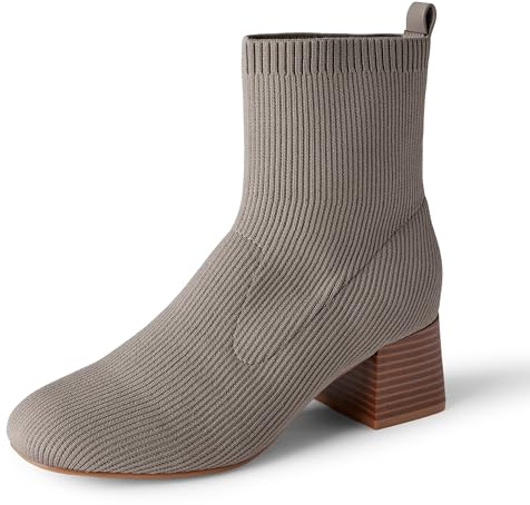 Amazon Essentials Damen Stretch-Stiefeletten Aus Strick, Taupe, 39 EU