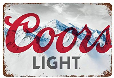 Coors Light Beer Logo2 Tin Sign Metal Sign Metal Decor Wall Sign Wall Poster Wall Decor Door Plaque 11.8x7.9in