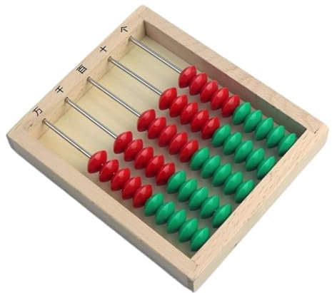 OUYUE Rechenschieber Abacus Holz-Abakus, Farbiger Abakus for Zählen, Mathematik, Perlenzähler, Zählen Und Zahlen Lernen, Schulbedarf Abakus Lernspielzeug(50 Beads)