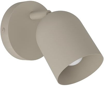 Eglo Applique murale intérieure Tilston, lampe de lecture avec spot orientable, luminaire pour salon et chambre, acier couleur sable, douille E14