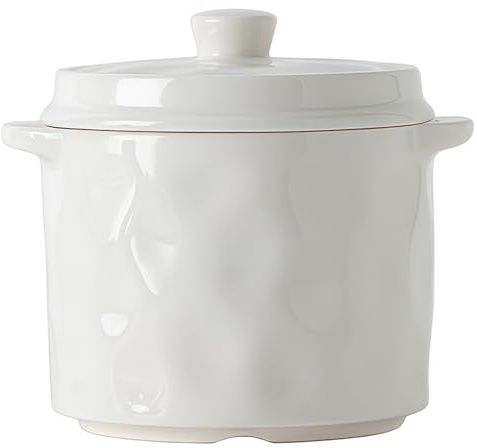 Jaamyears Piccole ciotole per zuppa di cipolle da 500 ml, tazza da zuppa in tinta unita con manici e coperchio, in ceramica, adatta al forno