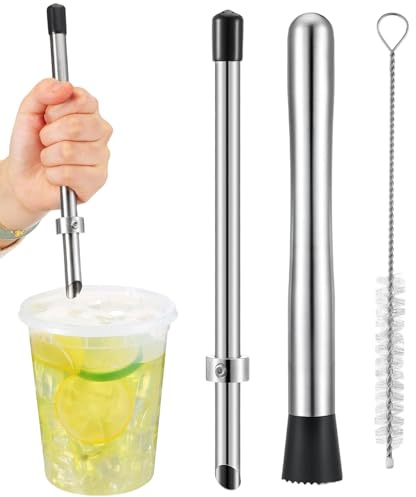 Perforadora de tapa de limonada y mortero, perforadora de acero inoxidable para bebidas, suministros multifuncionales para mezclar bebidas para el hogar, cocina, barbacoa, picnic, cafetería