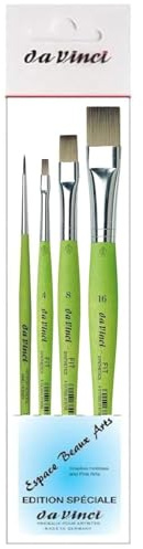 Serie 374 Pennello piatto sintetico 4, 8,16 et Davinci Serie 373 Pennello rotondo sintetico