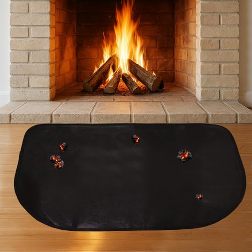 BeGrit Alfombra Ignifuga para Chimenea 102 x 50 cm Protector Suelo Estera Alfombra Chimenea Semiredonda Tapete Ignífugo Chimenea Estera Ignífugo Alfombrilla Ignífuga Chimenea para Estufa de Leña