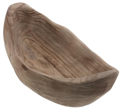 Zerodeko Bandeja de Madera Acabado Decorativo Fácil de Limpiar Bordes Redondeados Beige para Servir Aperitivos y Postres Estilo Rústico para Comedor y Hora del Té