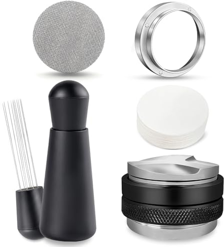 54mm Espresso Accessories Kit Fits Breville Espresso Machines and Portafilters, Espresso Tamper Tool Kit with Dual Head Tamper & Distributor, WDT Tool, Dosing Funnel, Puck Screen, Filter Papers