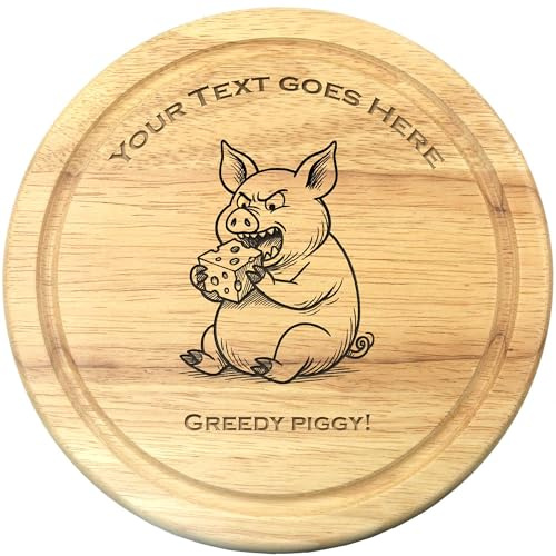 Cathcart Elliot Personalised Pig or Piggy Themed Humorous cheeseboard Gift Set