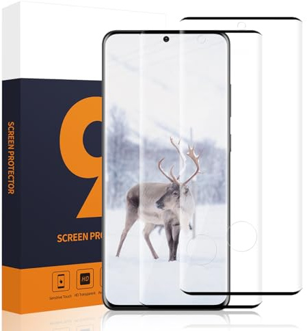 Carantee Schutzfolie für Panzerglas für Samsung Galaxy S21 Ultra 5G Displayfolie, 9H Härte Schutzglas, Anti-Kratzen, 3D Volle Abdeckung Blasenfreie, HD Hoch Definition S21 Ultra Displayschutz(2 Stück)