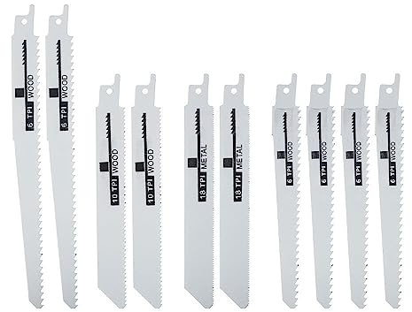 LKLNCXC Jig saw blades 10Pcs HCS Assorted Blades Reciprocating Jig Saw Blade Set Fast Cut Down Knife