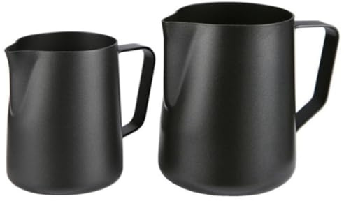 OSALADI Pichet Bec Verseur Élégant 350ml en Acier Inoxydable à Mousser le Lait et Prise en Main Confortable pour Maison et Chocolat Chaud