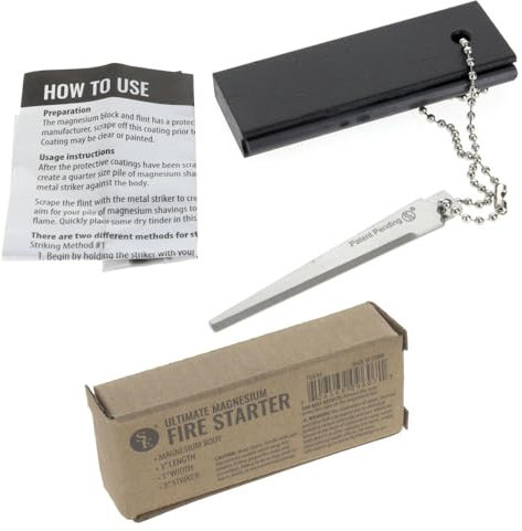 SE FS374 Full Magnesium Body Fire Starter, Metallic