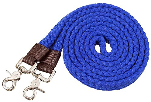 Tough-1 Pro Cotton Roping Rein Royal Blue