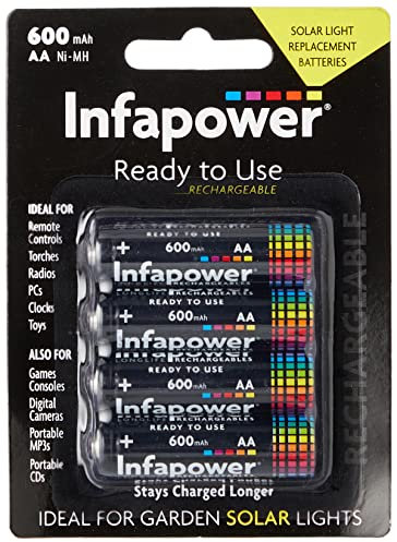 Infapower AA 600mAh Solar with 4 Rechargeable Batteries