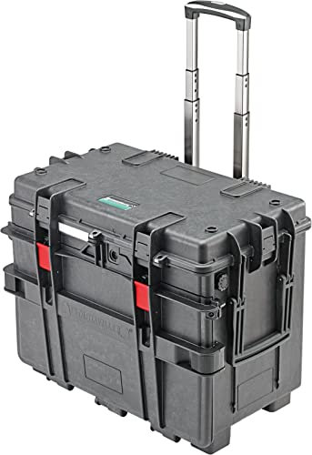 STAHLWILLE 13217 TS Werkzeug-Trolley tiefschwarz, mit ausziehbarem Teleskopgriff, 60 kg Tragkraft, robust und belastbar