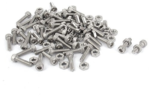 sourcing map M2,5 x 10 Innensechskant Kopf gerändelt Gap Schrauben Schrauben Muttern Set 50 de | gerändelt Gap Schrauben Schrauben Muttern Set de