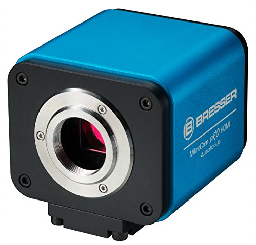 Bresser MikroCam PRO HDMI Autofocus Mikroskopkamera Full HD mit USB Maus, WiFi-Funktion, 1920x1080 Px Auflösung, leistungsstarkem Sony CMOS Sensor und professioneller Software | 16 mm Fokusweg, Sony IMX185 Sensor, HDMI und WiFi, Messfunktion, WDR, SD Karte bis 32 GB, Dunkelfeld und Phasenkontrast