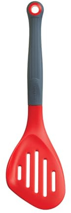 Colourworks Multi Fish Slice / Slotted Turner, Silicone, Cherry, 28 cm