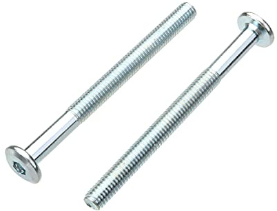 MroMax M6 x 80 mm a testa piatta viti per mobili bulloni di fissaggio in acciaio al carbonio argento bianco 10 pezzi