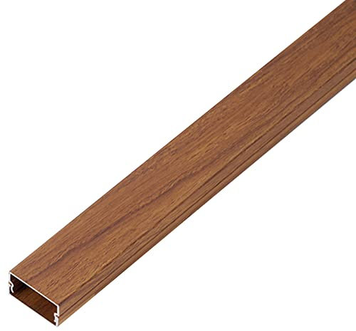 MLYY Kabelkanal Kabelschlauch Kabelmanagement Kabelunterbrecher Holzmaserung, Mieterfreundlich Hochbelastbarer Flachdrahtkanal, Aluminium quadratisch Dekorative Kabelbahn, 1m (39) lang