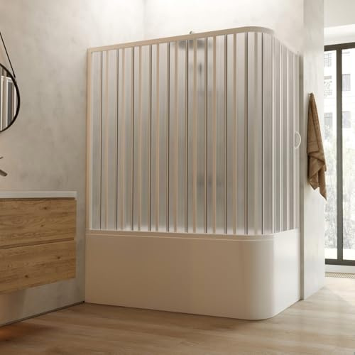 Cabina de ducha de 70 x 140 cm de PVC con fuelle mod. Hortensia con apertura lateral