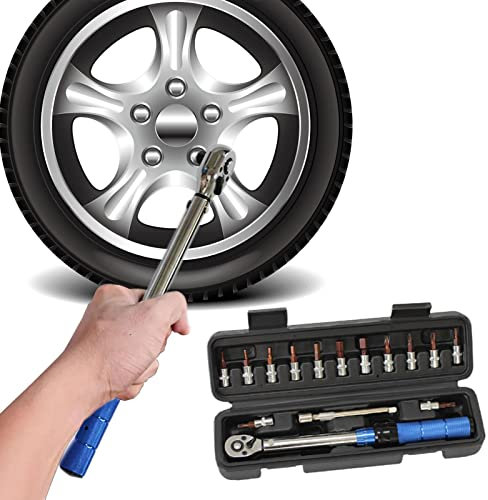 Voiakiu Torque Wrench with Sockets - Drive Socket Set with 72-Tooth Head Ratchet | Bicycle Tool Kit for Mountain Road Bikes with Key, Sockets, Extension Bar