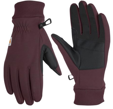 Carhartt Women's Wind Fighter Thermal-Lined Fleece Touch-Sensitive Knit Cuff Glove, Blackberry, Medium