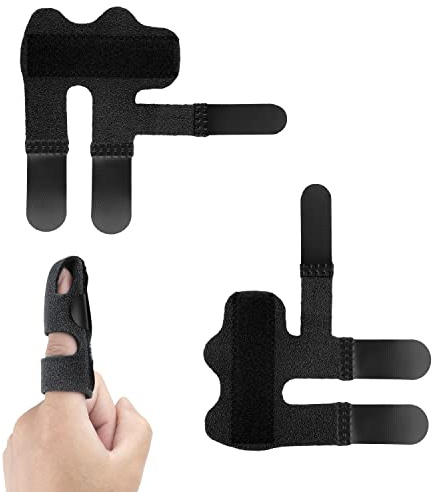 SAVITA 2st Fingerskenor, Trigger Fingerskenor Fingerhållare för Trasigt Fingerskydd Smärtlindring Trasig (Svart, All-inclusive)