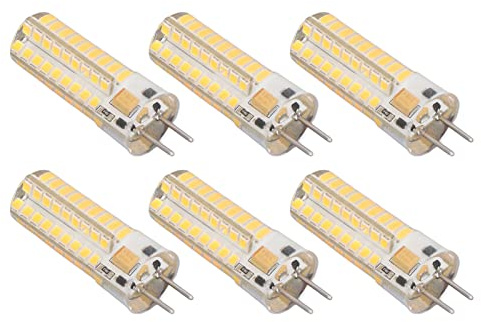 Kleine Glühbirne, 6 Stück, 7 W, AC, DC12 V, LED-Glühbirne, GY6,35-Lampenfassung, 700 Lm, 72 LEDs, 360-Grad-LED-Mais-Glühbirne für Hängelampen, Deckenlampen, LED-Lampen (Warmes Licht)