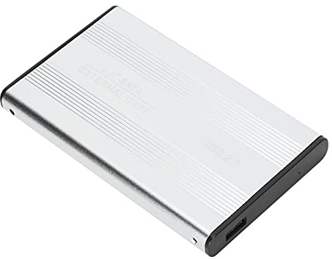Annadue 2.5 2TB Caja de Disco Duro Externo Portátil, Caja de Disco Duro HDD/SSD Portátil USB2.0, para Computadoras Portátiles/OS X Almacenamiento de Datos Externo, Plug and Play (Plata)