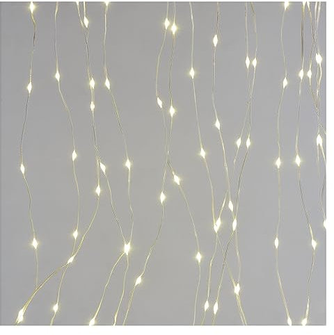 EMOS LED-Lichtervorhang, 180 LEDs Drop Lichterkette, 1,7m lange Weihnachtslichterkette + 3m Zuleitung inkl. Netzteil, 8 Lichtmodi, für Partys, Weihnachten, warmweiß, IP44 für Innen und Außen