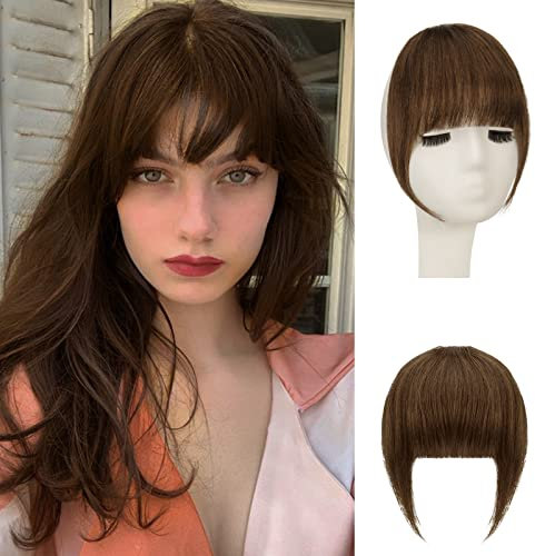 Sofeiyan Frangia Clip Capelli Veri Frangetta Finta Extension 100% Capelli Veri Natural Bangs Hair Clip Frontale Frangia Posticci per Capelli Donna