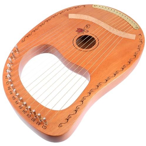Tragbare Holzharfe mit 16 Saiten, Zartes Saiteninstrument | Satz, Glatte Oberfläche, Längeres Sustain, Leicht Tragbar, für Musikliebhaber, Naturton