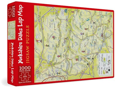 Yorkshire Dales Lap Map 1,000 Piece Deluxe Jigsaw Puzzle