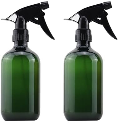 ILSSLI Plastic Spray Bottles 17OZ Empty Spray Bottle 2PCS Refillable Water Squirt Bottles Leakproof Water Spray Bottles for Cleaning Solution Alcohol Gardening Plants and Hairdressing
