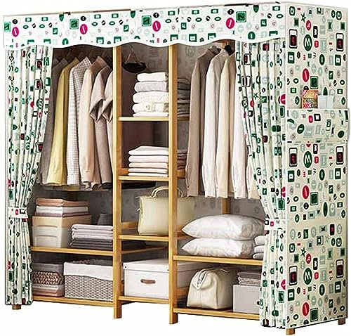 UYSELA Schlafzimmer-Kleiderschrank,Schrank-Kleiderstange für Kleidung,tragbarer Kleiderschrank,Aufbewahrungsorganisator,Stoff-Kleiderschrank-Aufhängungsstange (Größe: 165 x 35 x 150 cm)