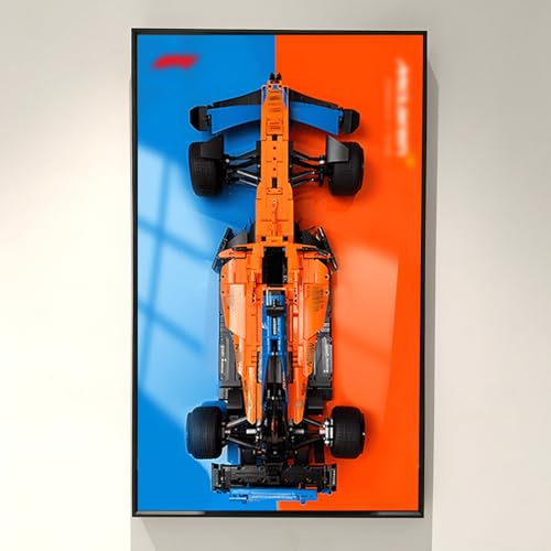 NOVDA Cadre Compatible avec F1 42141, Double Couleur Tableau Mural pour 75 x 45 cm, Support Mural de Voiture（Modèle Non Inclus）