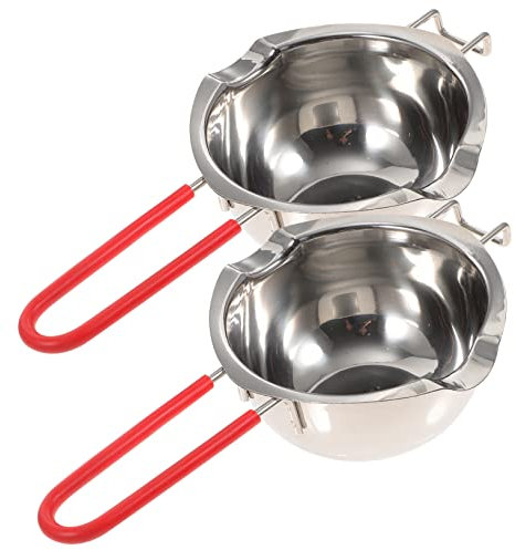 COLLBATH 2pcs Chocolate Melting Pot Stainless Steel Boiler Melting Pan for Butter and Cheese Practical Pot for Chocolate for Moulds