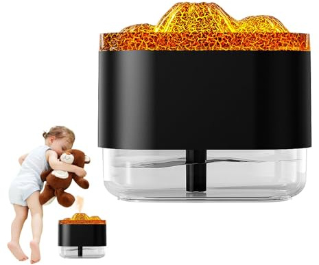 Personal Humidifier | Portable Desktop Humidifier, Aroma Diffuser, Desktop Air Humidifier with Led Night Light, 300ml Mist Humidifier, Volcano Diffuser for Couc Room