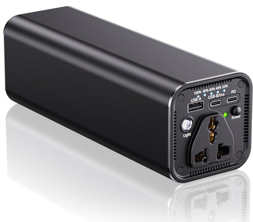 Powerbank, 31200mAh Powerstation Externer Akku mit 120W AC Steckdose Tragbar Ladegerät mit USB Anschluss Universal Reiseladegerät für Laptop MacBook Pro Notebook Gopro Tablet Handy Outdoor N66