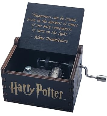 TheLaser'sEdge, Harry Potter Mini Music Box with Hedwig's Theme song, Gifts for Women, Birthday, Christmas (Black)