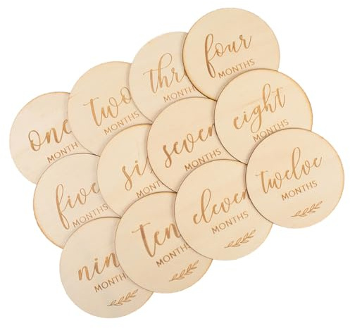 Sewroro Cartes Mensuelles Bois Naturel Cartes de Naissance et Anniversaire pour Nourrisson