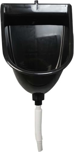 Urinoir Mural en Plastique pour Hommes, Salle De Bain Urinoirs De Rinçage Simple à Haute Efficacité, Inverseur D’Urine, Urinoir sans Eau, Urinoir D, Black, Surface-Mounted Flush Angle Valve