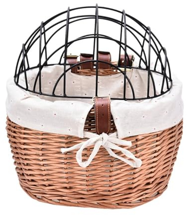 Cestino per cani – portabiciclette per animali domestici | cestino per cani di, copertura in rete, supporto per bicicletta rimovibile, porta animali domestici sicuro con sicurezza