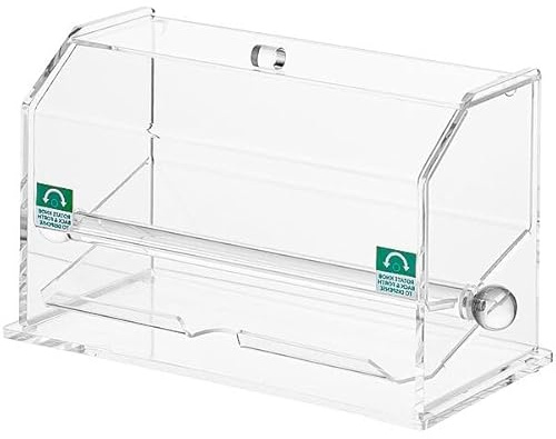 GEEX DEPOT Acrylic Straw Dispenser – Single Compartment, Clear Stand for Unwrapped Standard Sized Straws Up to 10 Long, 0.25 Diameter – Countertop Beverage Station Organizer for Cafes, Restaurants