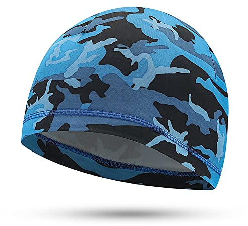 LIXADA Breathable Moisture-wicking Helmet Liner, Spandex Bike Cap, Cycling, Motorcycling, Skating (Royal blue)