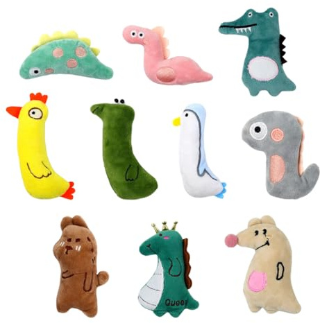 Juguetes para Gatos Catnip, 10 Piezas, Juguete Gato Hierba Gatera Peluche para Gatos Accesorios, Juguete de Gato Interactivo Juguete Felpa Catnip, para Limpiar Los Dientes y Liberar El Estrés