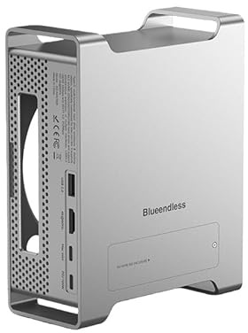 Hub USB C per Mac Mini M4 e M4 Pro con alloggiamento SSD NVME, docking station in alluminio con lettore di schede SD TF HDMI USB 3.2 e supporto verticale per configurazione salvaspazio (MAC909)