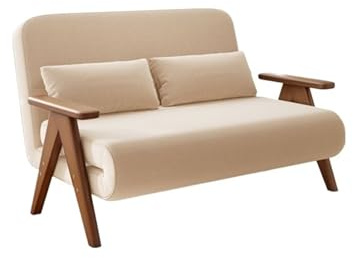 Modern Massivträsoffa med enkel hopfällbar och utdragbar säng, dubbelfunktionell, liten multifunktionell enkelsäng, platsbesparande Sovfåtölj(Stor)