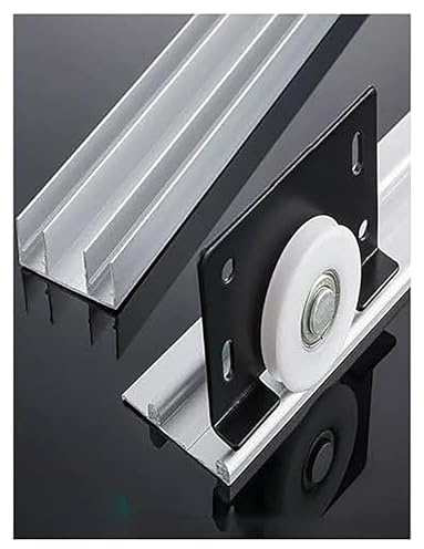 UZAMIRLEX Schiebetürbeschläge, Dreifach-Schienen-Schiebetürsystem 100-300 cm for Kleiderschrank- und Scheunentüren(47.2in/120cm)