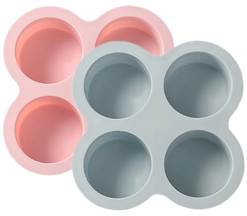 Stampi per morsi di uova in silicone 2 pezzi 4 cavità antiaderente riutilizzabile vassoio per muffin in silicone resistente al calore friggitrice ad stampi per uova teglia per cupcake fai da t